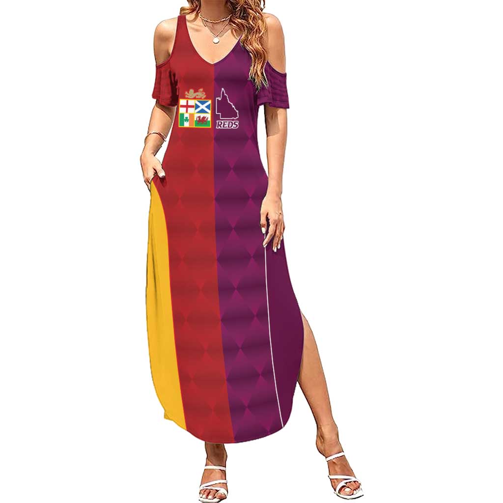 Custom British Lions Australia Queensland Family Matching Summer Maxi Dress and Hawaiian Shirt Sporty Style