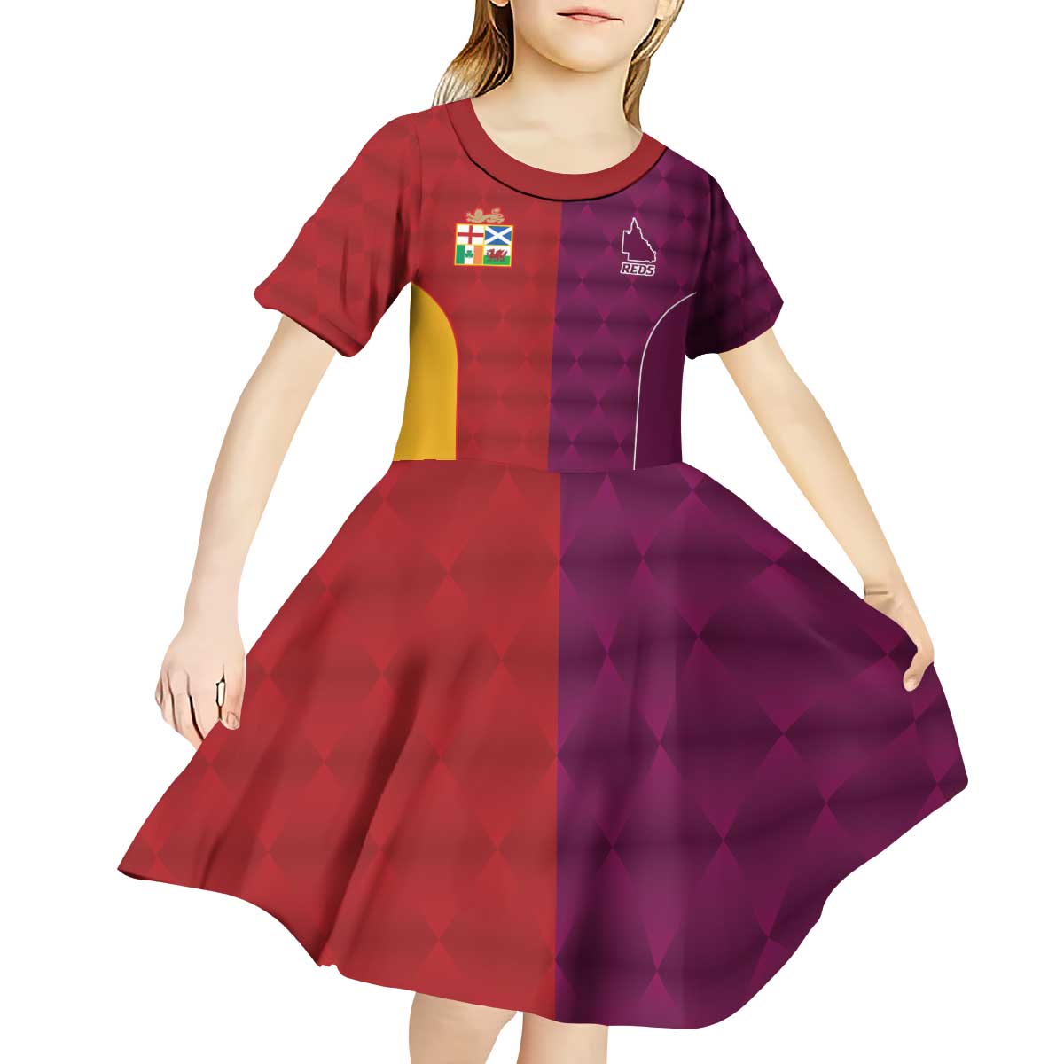 Custom British Lions Australia Queensland Kid Short Sleeve Dress Sporty Style
