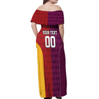 Custom British Lions Australia Queensland Off Shoulder Maxi Dress Sporty Style