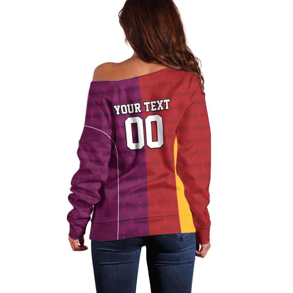 Custom British Lions Australia Queensland Off Shoulder Sweater Sporty Style