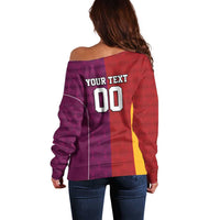 Custom British Lions Australia Queensland Off Shoulder Sweater Sporty Style