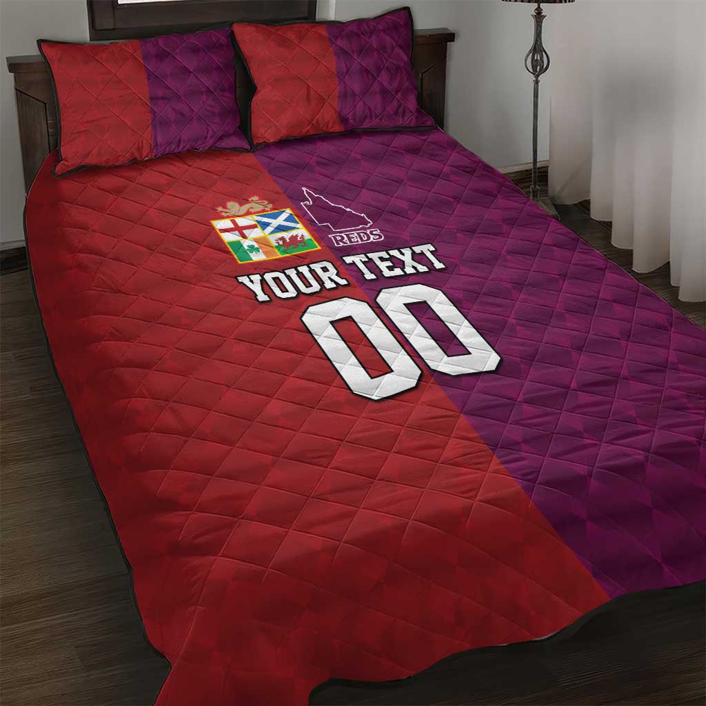 Custom British Lions Australia Queensland Quilt Bed Set Sporty Style