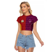 Custom British Lions Australia Queensland Raglan Cropped T Shirt Sporty Style