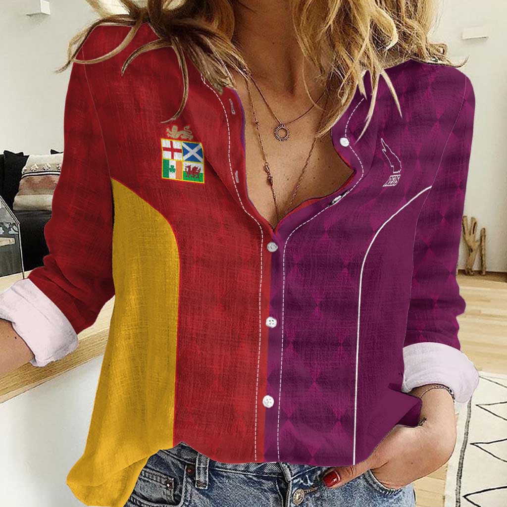 Custom British Lions Australia Queensland Women Casual Shirt Sporty Style