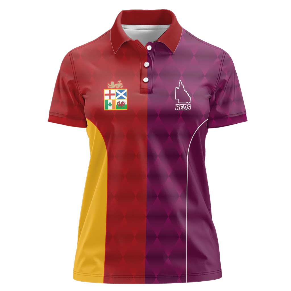 Custom British Lions Australia Queensland Women Polo Shirt Sporty Style