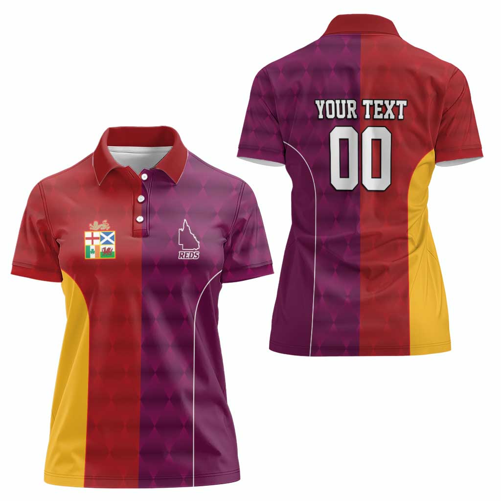Custom British Lions Australia Queensland Women Polo Shirt Sporty Style