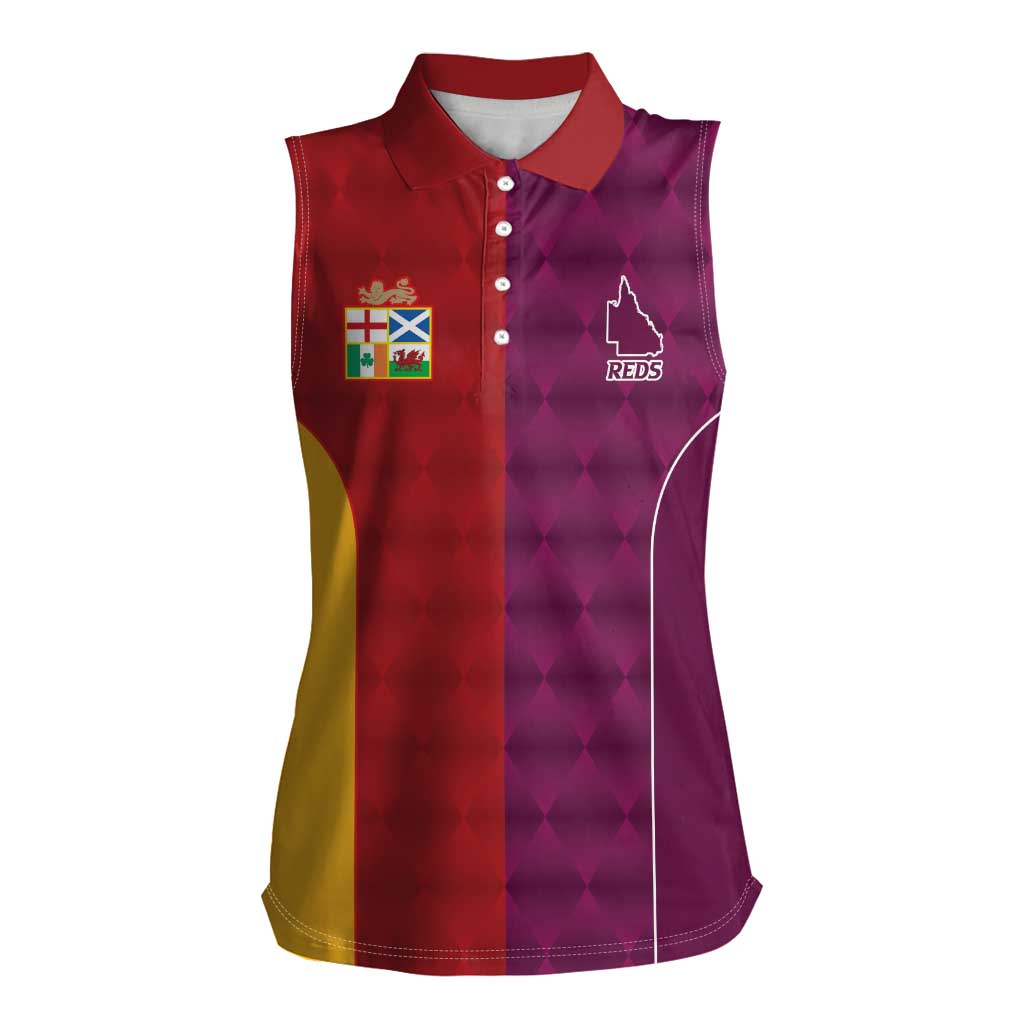 Custom British Lions Australia Queensland Women Sleeveless Polo Shirt Sporty Style