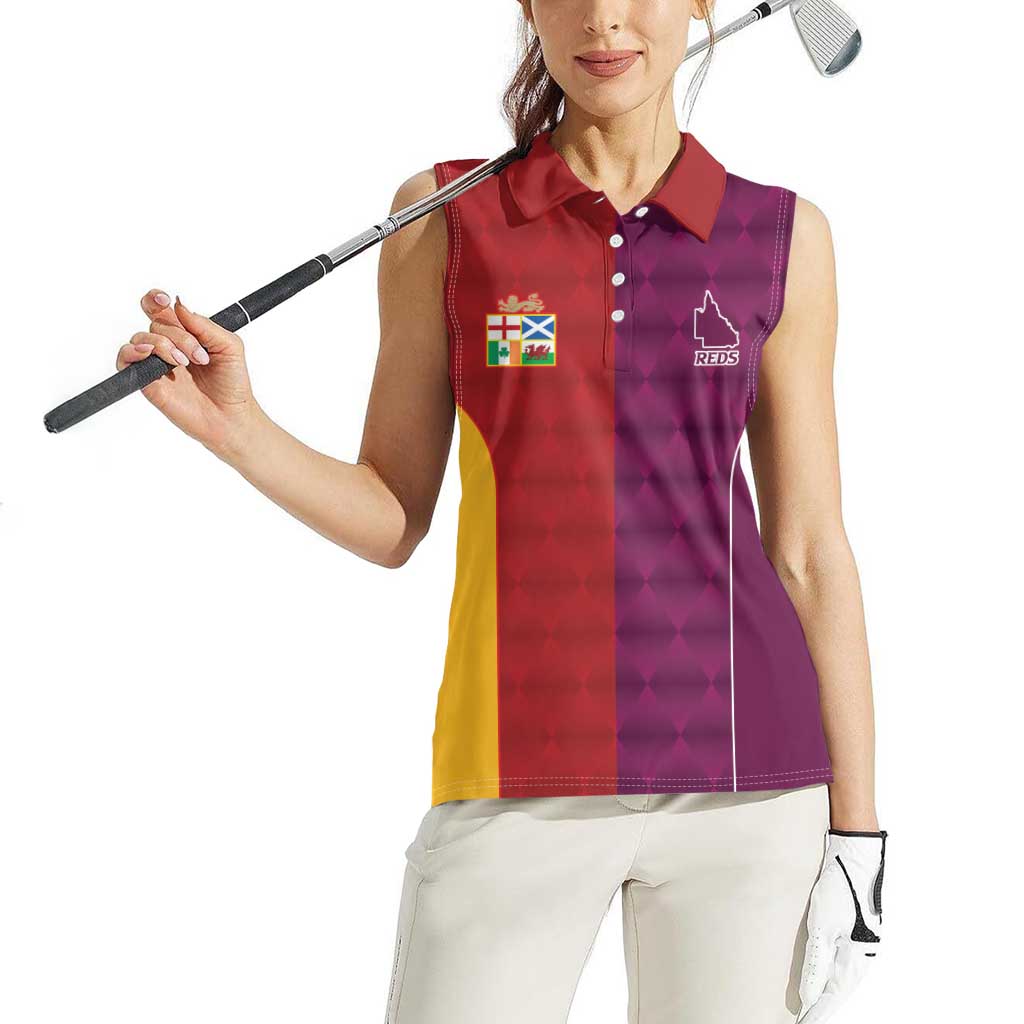 Custom British Lions Australia Queensland Women Sleeveless Polo Shirt Sporty Style