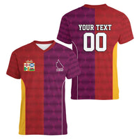 Custom British Lions Australia Queensland Women V-Neck T-Shirt Sporty Style