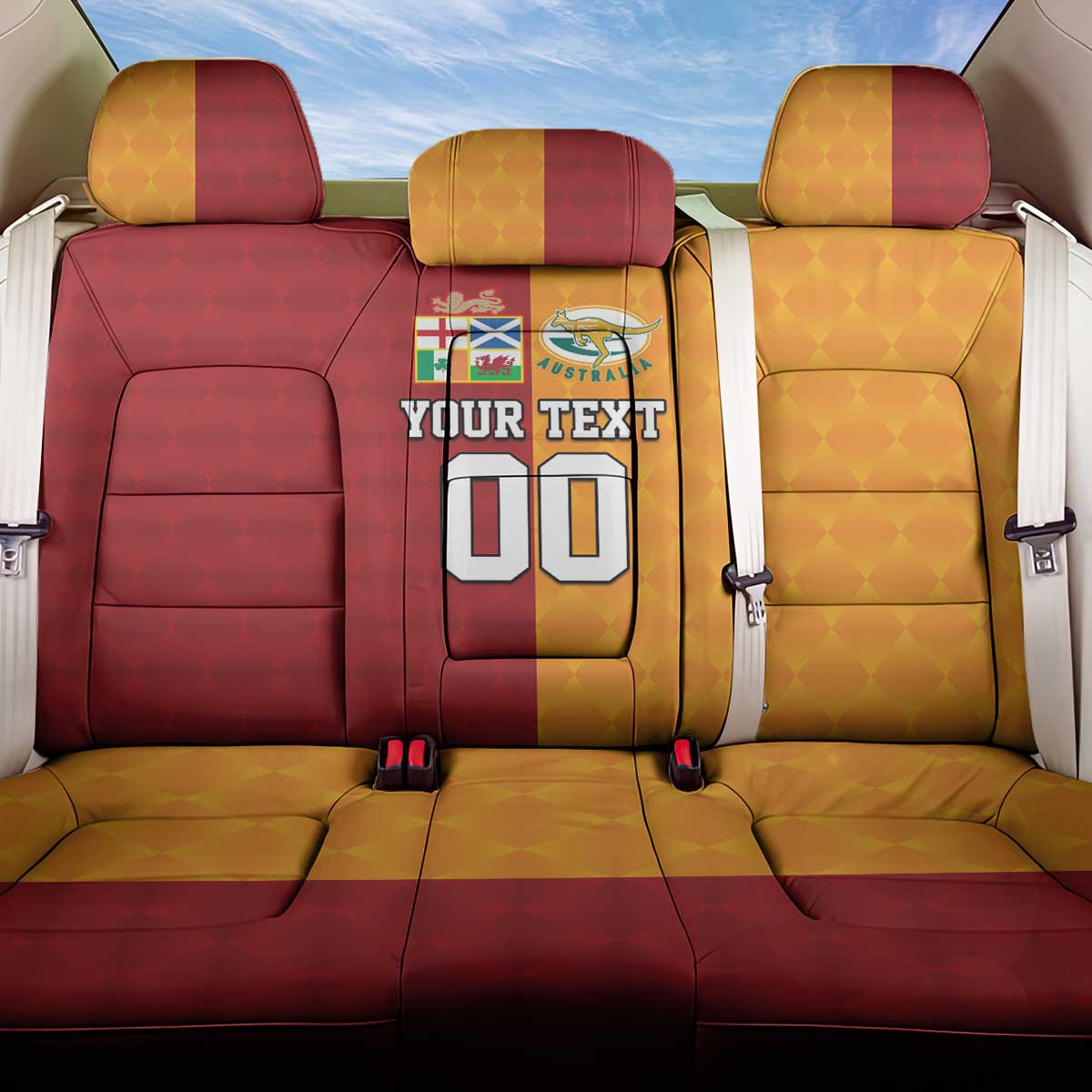 Custom British Lions Australia Wallabies Back Car Seat Cover Sporty Style