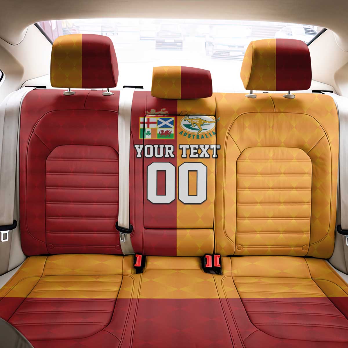 Custom British Lions Australia Wallabies Back Car Seat Cover Sporty Style