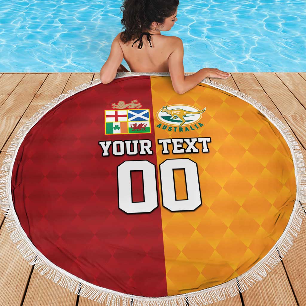 Custom British Lions Australia Wallabies Beach Blanket Sporty Style