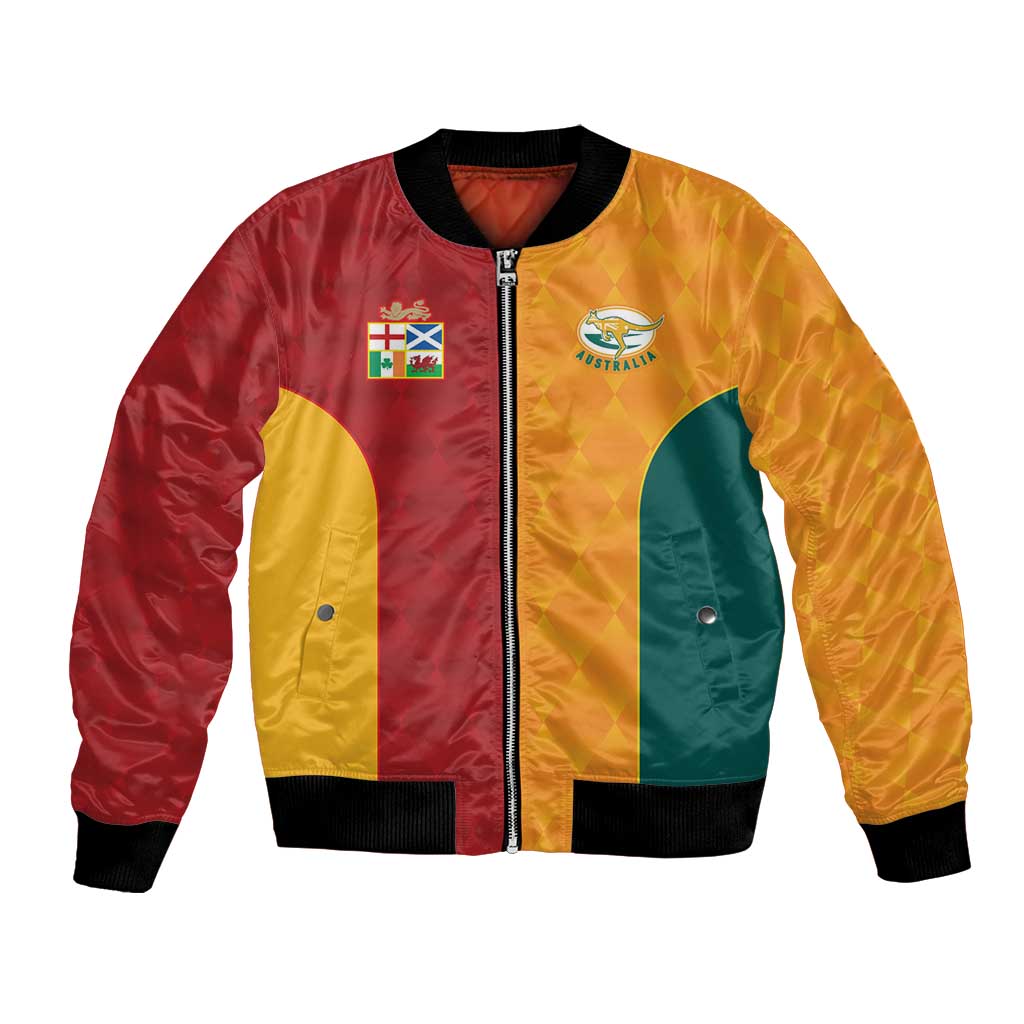 Custom British Lions Australia Wallabies Bomber Jacket Sporty Style