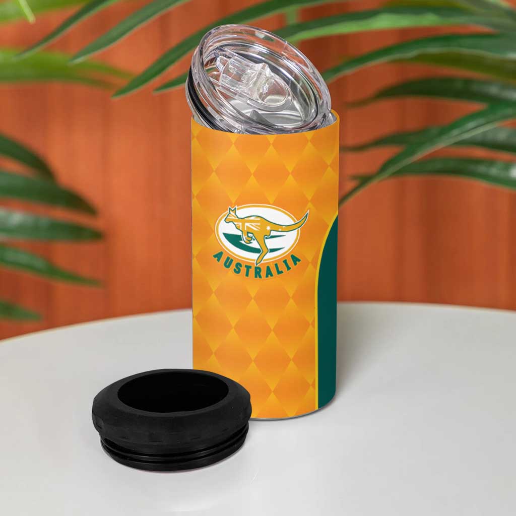 Custom British Lions Australia Wallabies 4 in 1 Can Cooler Tumbler Sporty Style