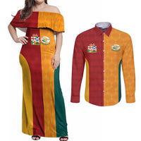 Custom British Lions Australia Wallabies Couples Matching Off Shoulder Maxi Dress and Long Sleeve Button Shirt Sporty Style