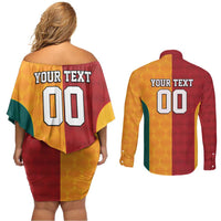 Custom British Lions Australia Wallabies Couples Matching Off Shoulder Short Dress and Long Sleeve Button Shirt Sporty Style