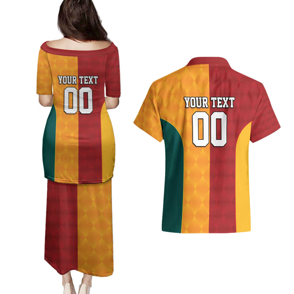 Custom British Lions Australia Wallabies Couples Matching Puletasi and Hawaiian Shirt Sporty Style