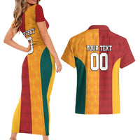 Custom British Lions Australia Wallabies Couples Matching Short Sleeve Bodycon Dress and Hawaiian Shirt Sporty Style