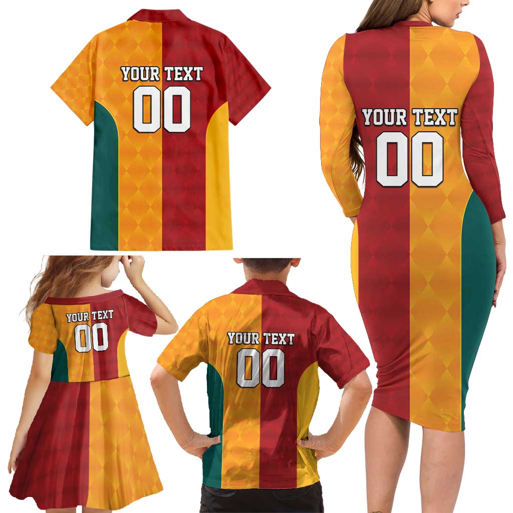 Custom British Lions Australia Wallabies Family Matching Long Sleeve Bodycon Dress and Hawaiian Shirt Sporty Style