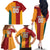 Custom British Lions Australia Wallabies Family Matching Off The Shoulder Long Sleeve Dress and Hawaiian Shirt Sporty Style