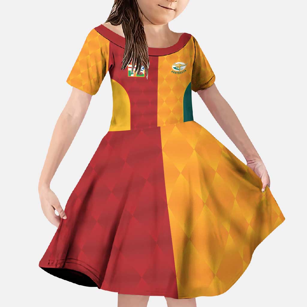 Custom British Lions Australia Wallabies Family Matching Off Shoulder Maxi Dress and Hawaiian Shirt Sporty Style