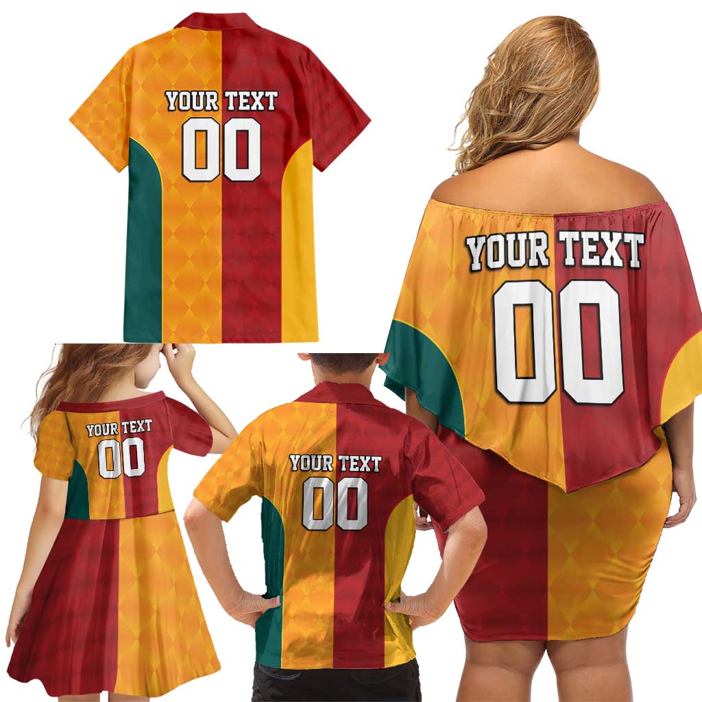 Custom British Lions Australia Wallabies Family Matching Off Shoulder Short Dress and Hawaiian Shirt Sporty Style