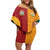 Custom British Lions Australia Wallabies Family Matching Off Shoulder Short Dress and Hawaiian Shirt Sporty Style