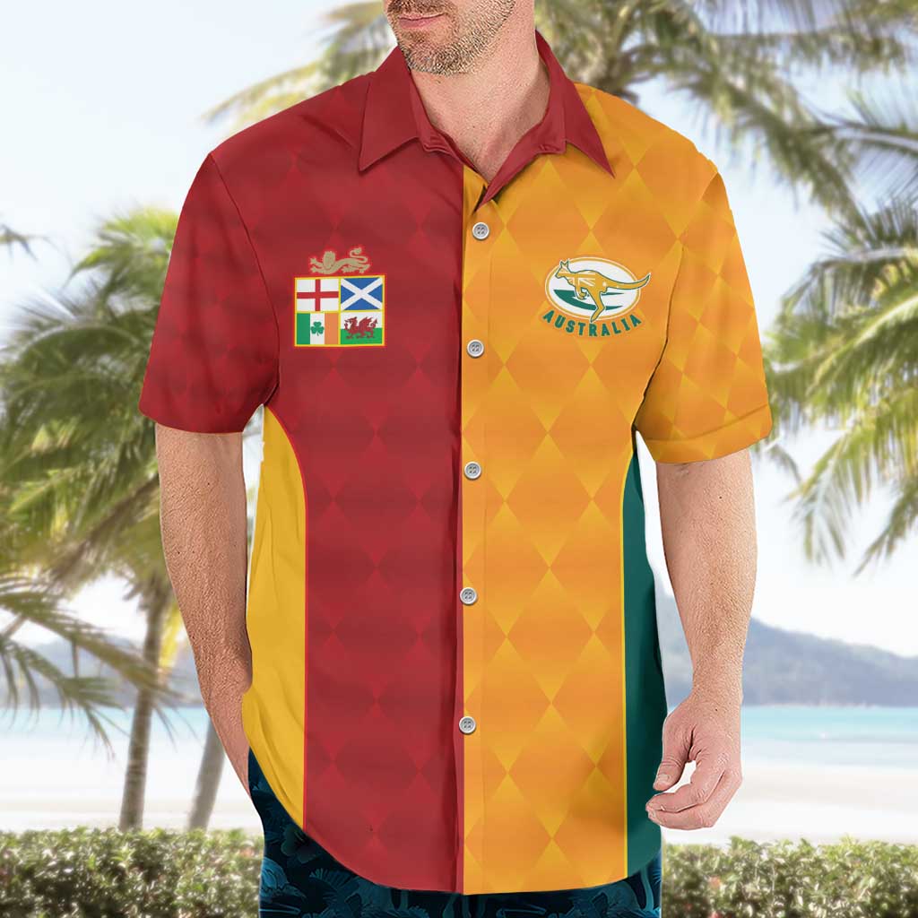 Custom British Lions Australia Wallabies Hawaiian Shirt Sporty Style