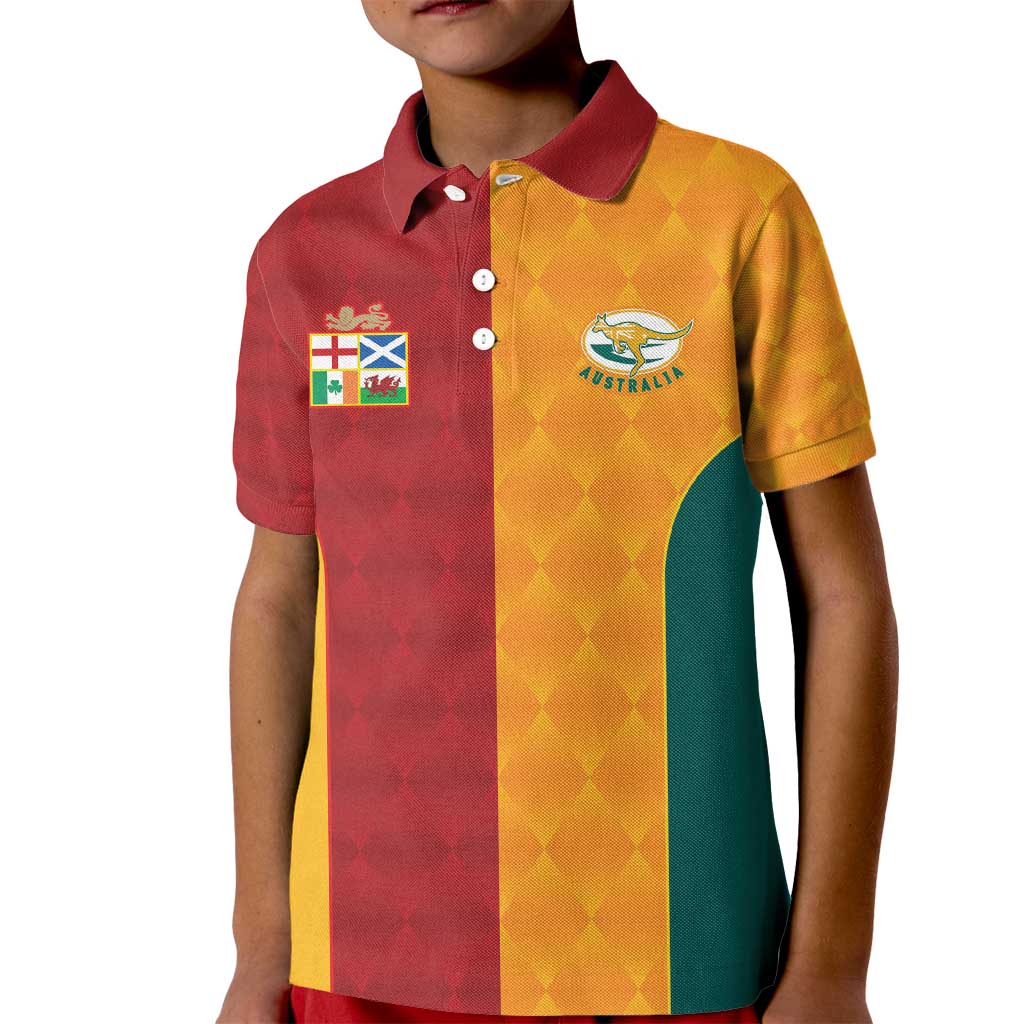 Custom British Lions Australia Wallabies Kid Polo Shirt Sporty Style