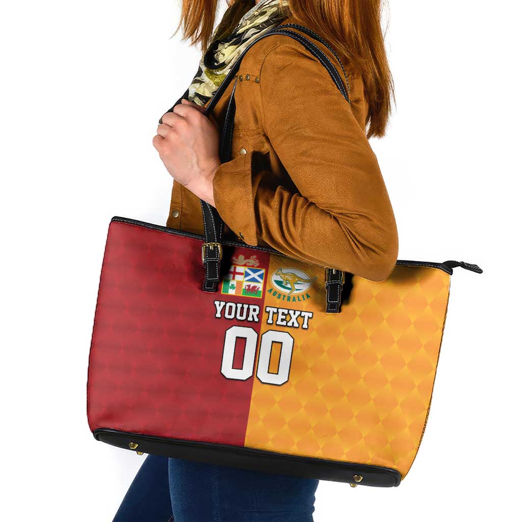 Custom British Lions Australia Wallabies Leather Tote Bag Sporty Style