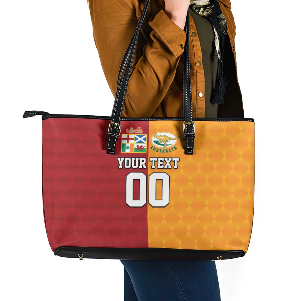 Custom British Lions Australia Wallabies Leather Tote Bag Sporty Style