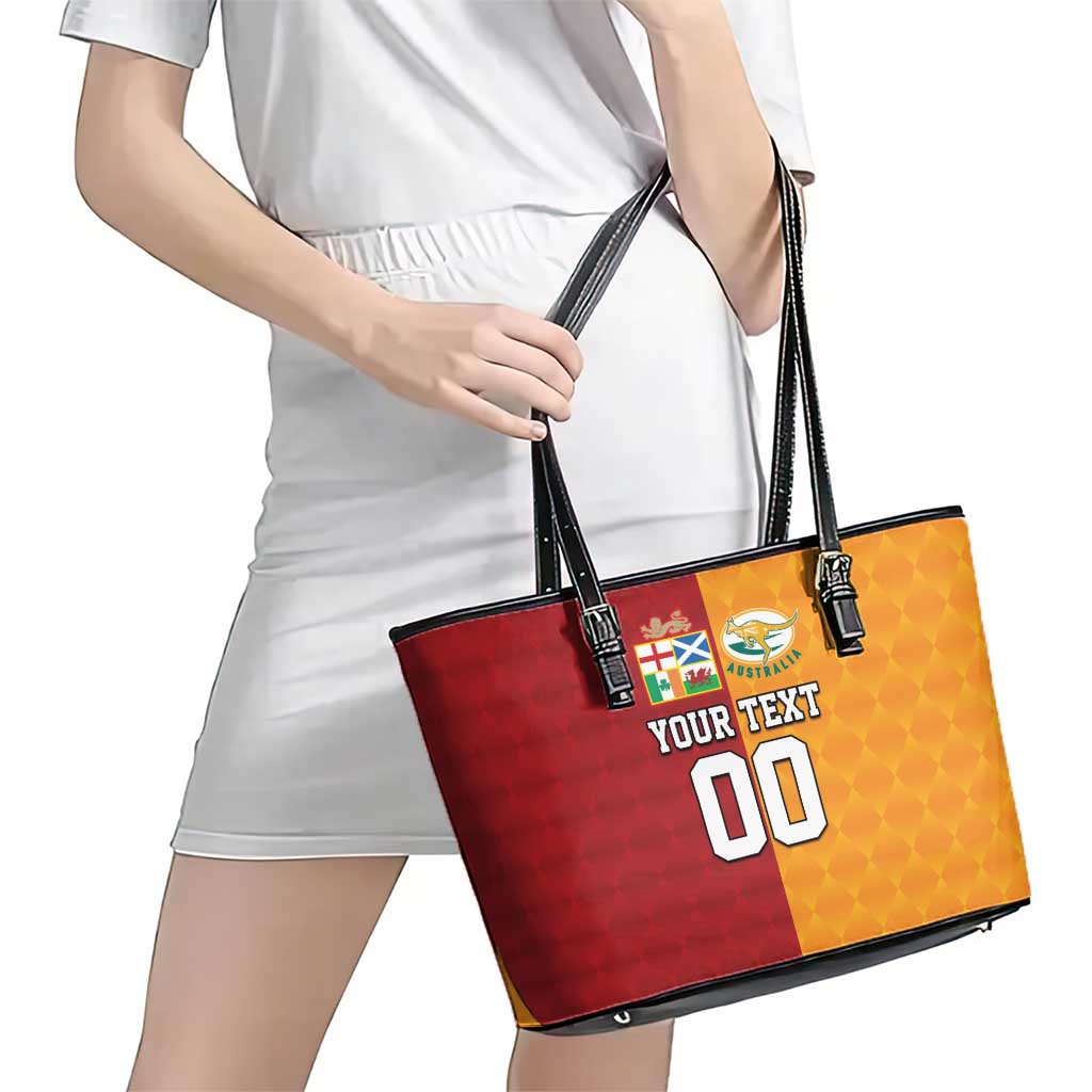 Custom British Lions Australia Wallabies Leather Tote Bag Sporty Style