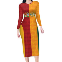 Custom British Lions Australia Wallabies Long Sleeve Bodycon Dress Sporty Style