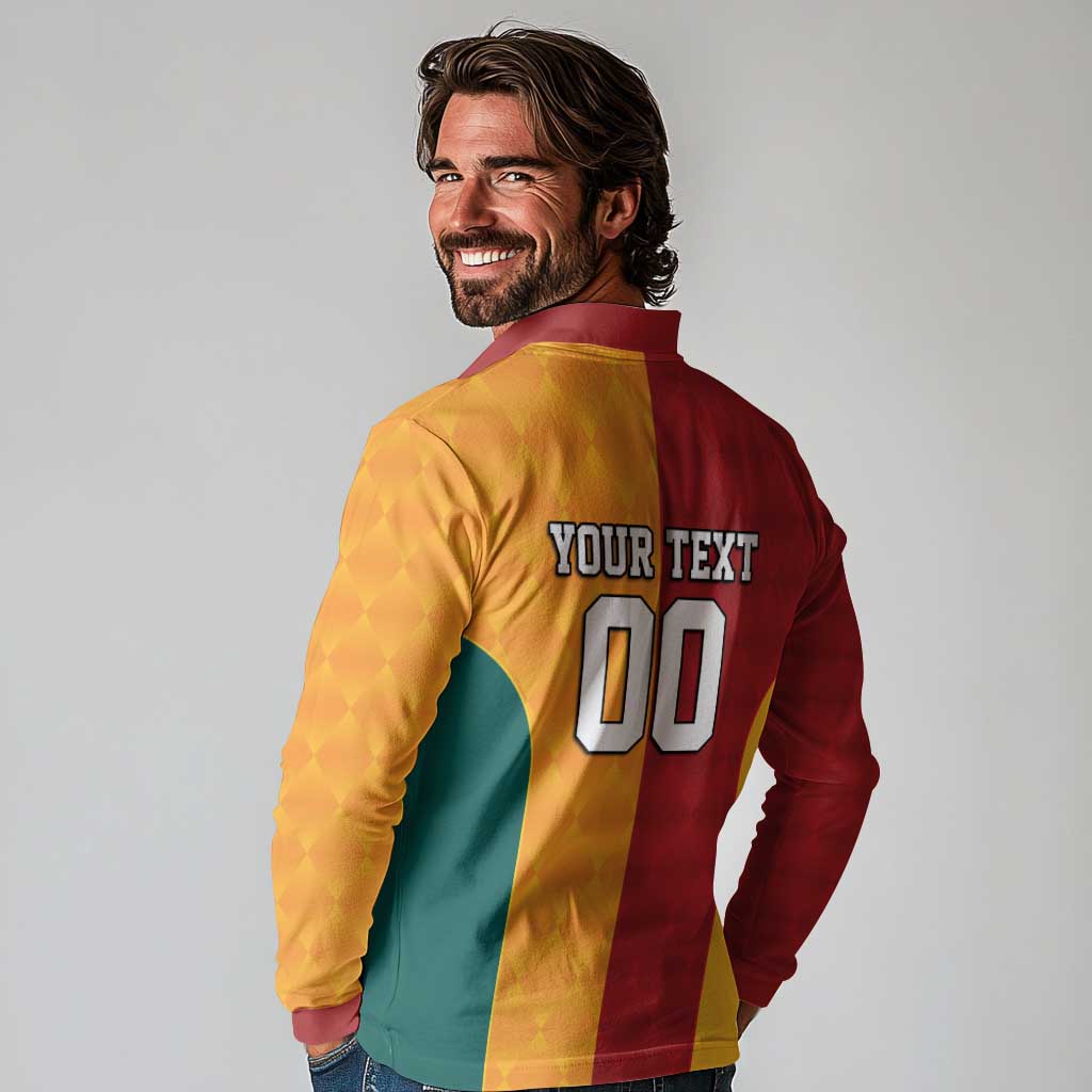 Custom British Lions Australia Wallabies Long Sleeve Polo Shirt Sporty Style