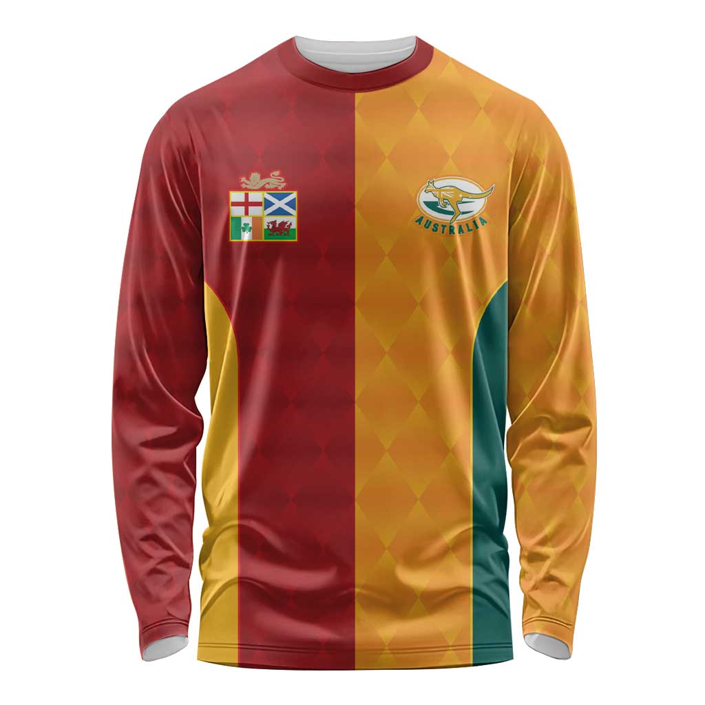 Custom British Lions Australia Wallabies Long Sleeve Shirt Sporty Style