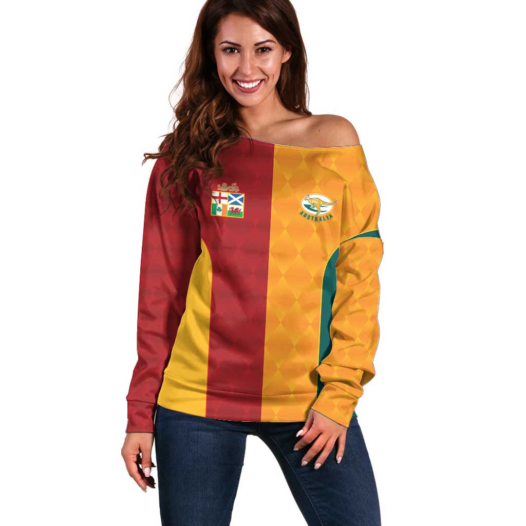 Custom British Lions Australia Wallabies Off Shoulder Sweater Sporty Style