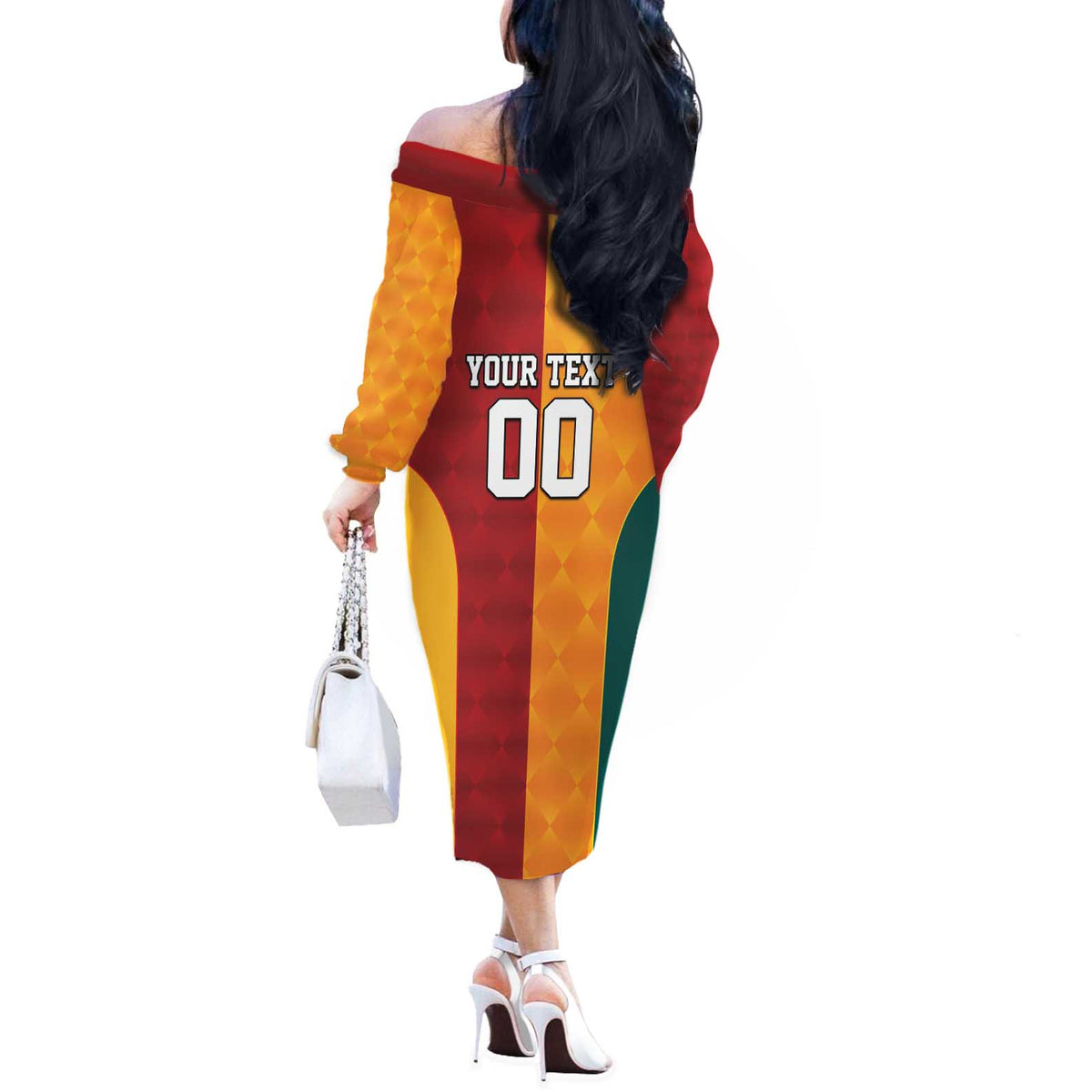 Custom British Lions Australia Wallabies Off The Shoulder Long Sleeve Dress Sporty Style