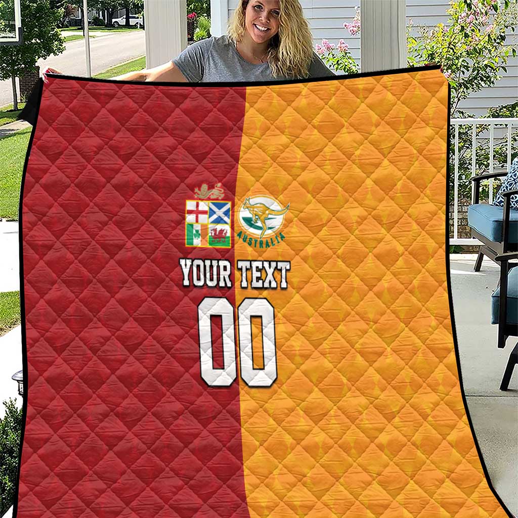 Custom British Lions Australia Wallabies Quilt Sporty Style