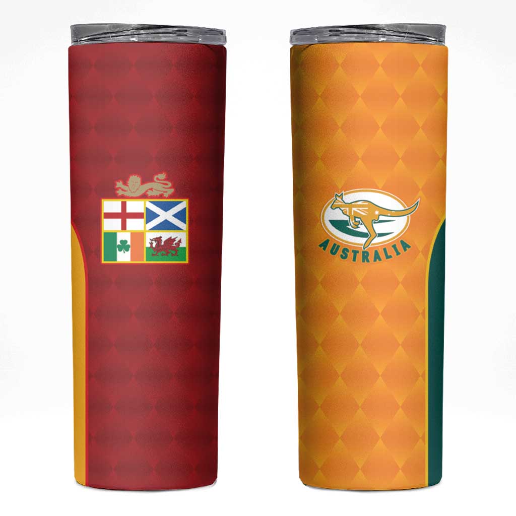 Custom British Lions Australia Wallabies Skinny Tumbler Sporty Style