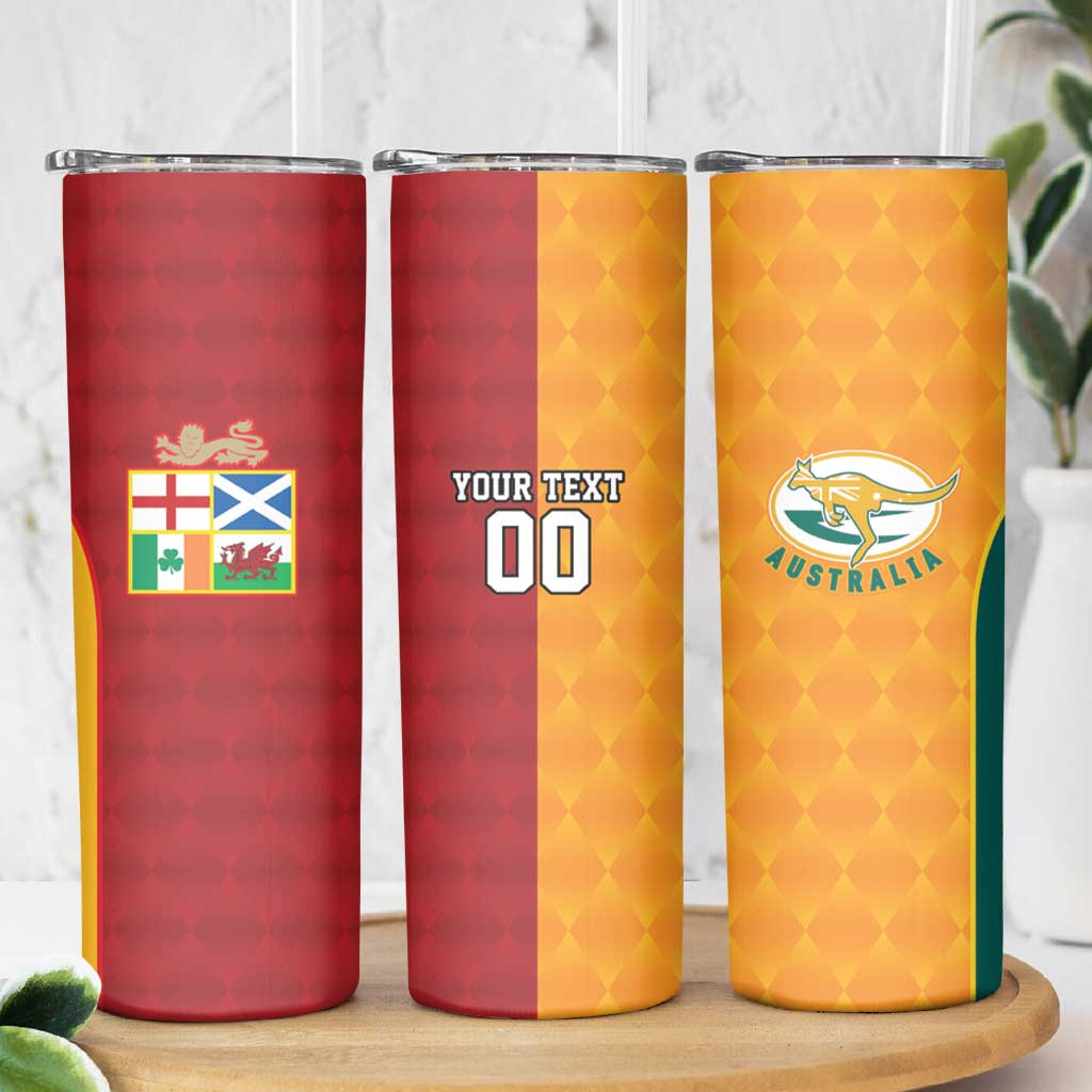 Custom British Lions Australia Wallabies Skinny Tumbler Sporty Style