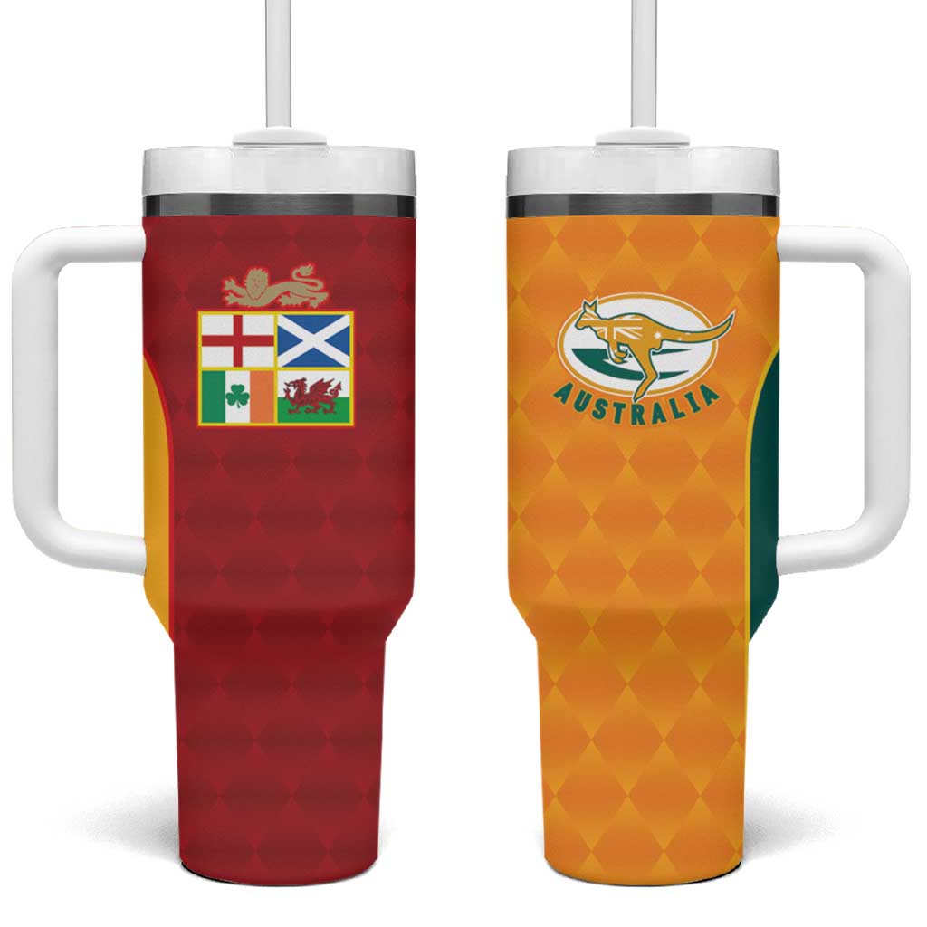 Custom British Lions Australia Wallabies Tumbler With Handle Sporty Style