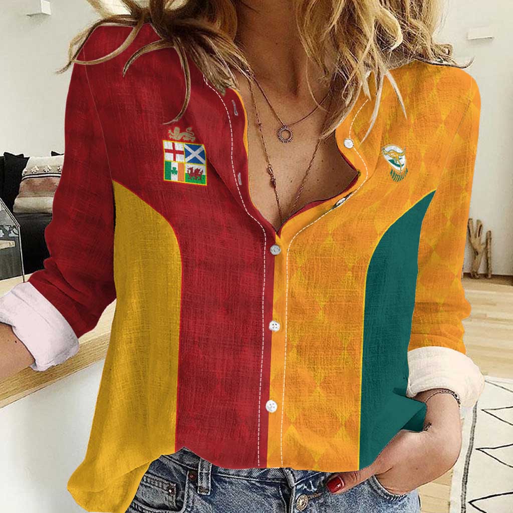 Custom British Lions Australia Wallabies Women Casual Shirt Sporty Style