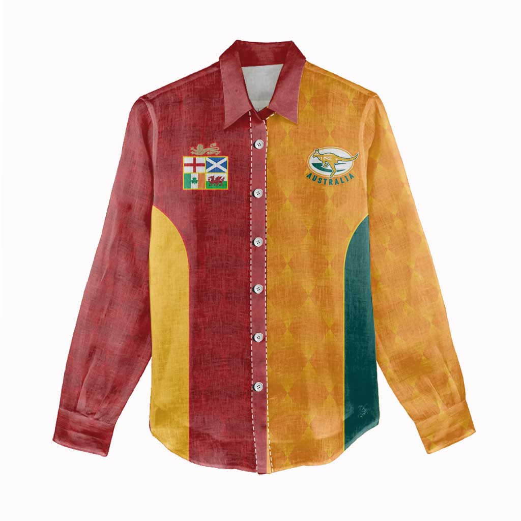 Custom British Lions Australia Wallabies Women Casual Shirt Sporty Style