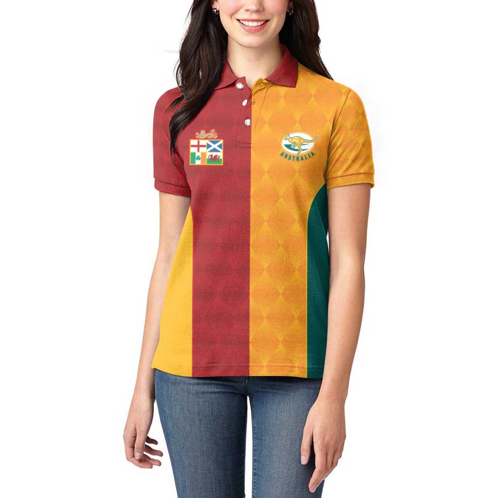 Custom British Lions Australia Wallabies Women Polo Shirt Sporty Style