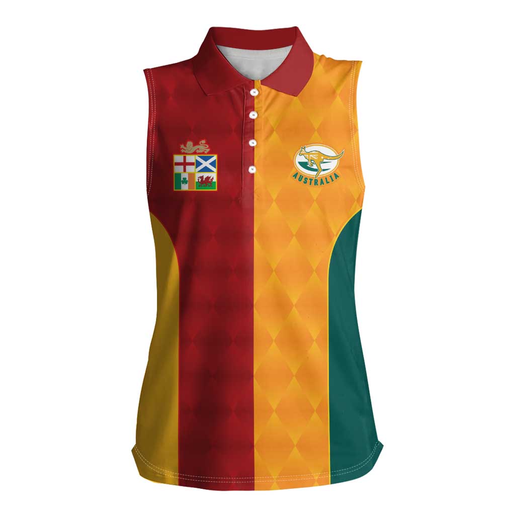 Custom British Lions Australia Wallabies Women Sleeveless Polo Shirt Sporty Style