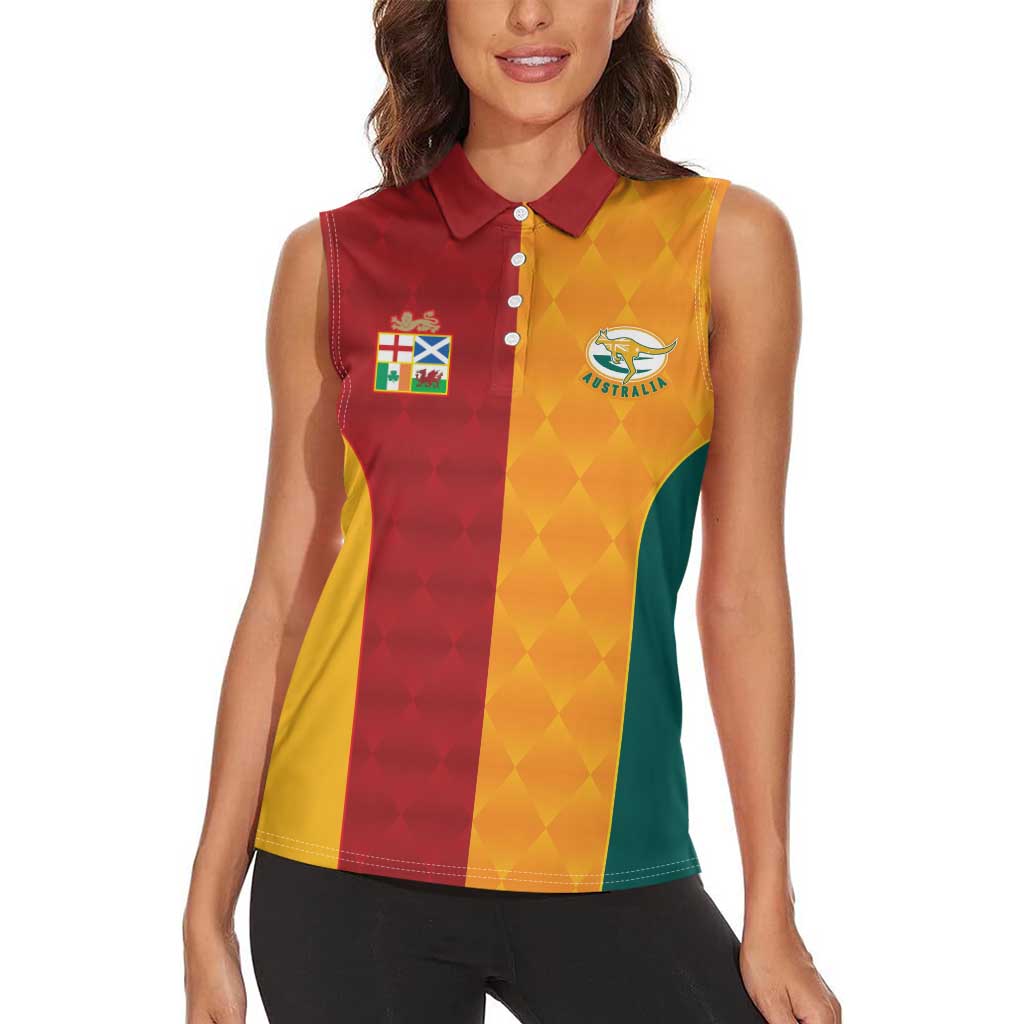 Custom British Lions Australia Wallabies Women Sleeveless Polo Shirt Sporty Style