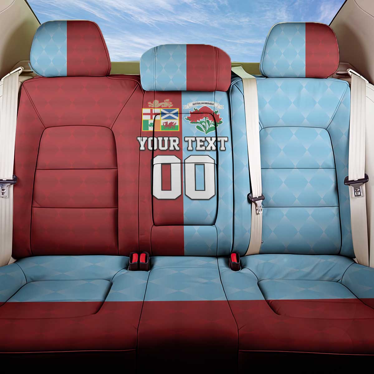 Custom British Lions Australia Waratahs Back Car Seat Cover Sporty Style