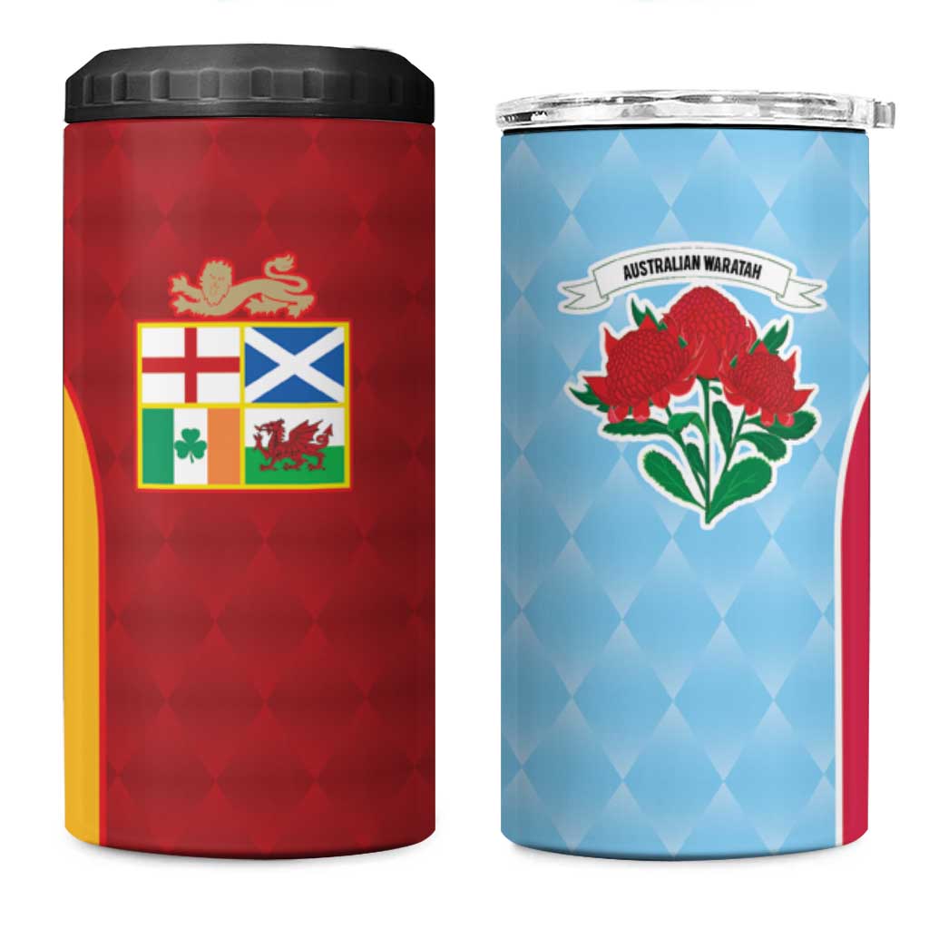 Custom British Lions Australia Waratahs 4 in 1 Can Cooler Tumbler Sporty Style