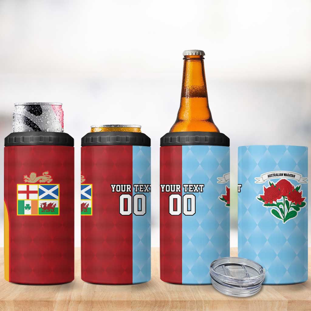 Custom British Lions Australia Waratahs 4 in 1 Can Cooler Tumbler Sporty Style