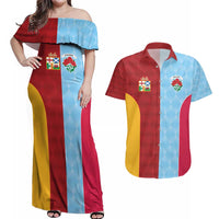 Custom British Lions Australia Waratahs Couples Matching Off Shoulder Maxi Dress and Hawaiian Shirt Sporty Style